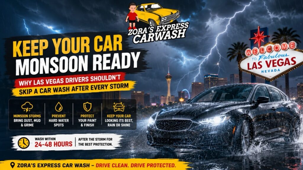 Keep Your Car Monsoon Ready: Why Las Vegas Drivers Shouldn’t Skip a Car Wash After Every Storm